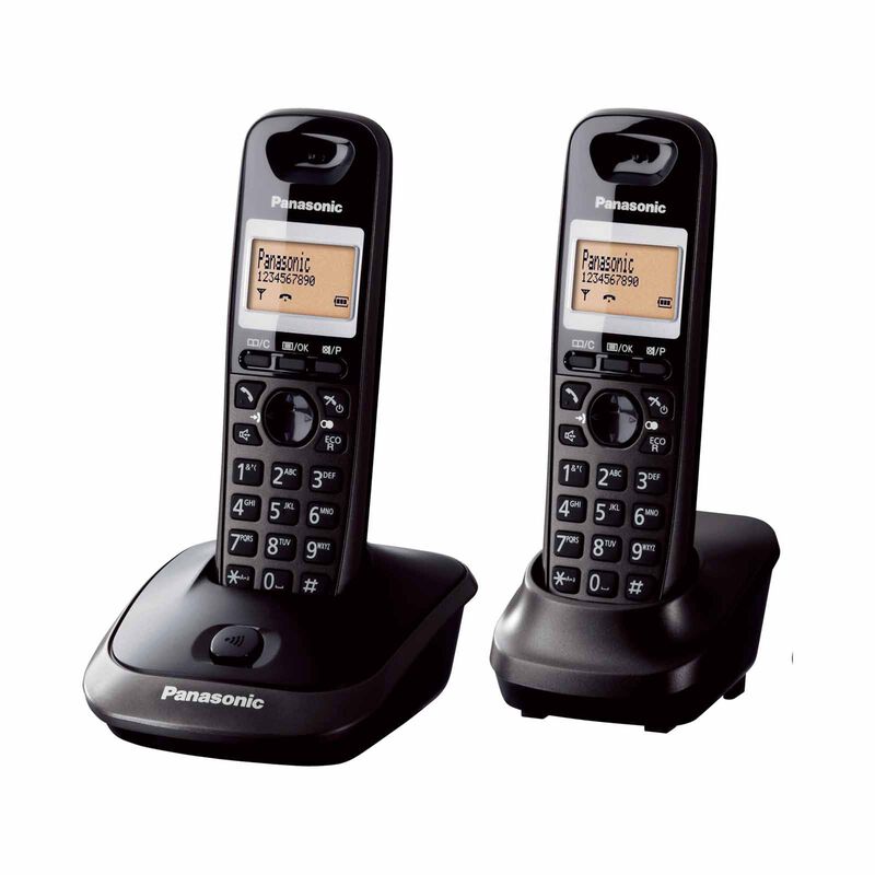 PANASONIC Twin Dect Phone Handfree Speaker Phone KX-TG2512CXT- (TITANIUM BLACK)-image 2