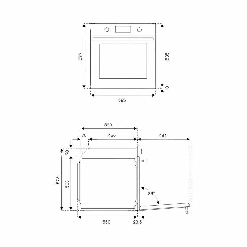BERTAZZONI 60cm Electric Built-in Oven (ivory And S/steel Finish) F6011HERVPTAX-image 2