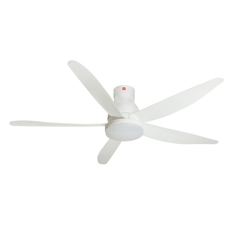 KDK 60 In Dc Ceiling Fan With Led Light (white) U60FWS(WH) SHORT ROD-image 1