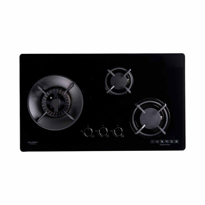FUJIOH 78cm 3 Burners Gas Hob (tg) - Glass (exclude Installation) FH-GS5035 SVGL TG-image 1
