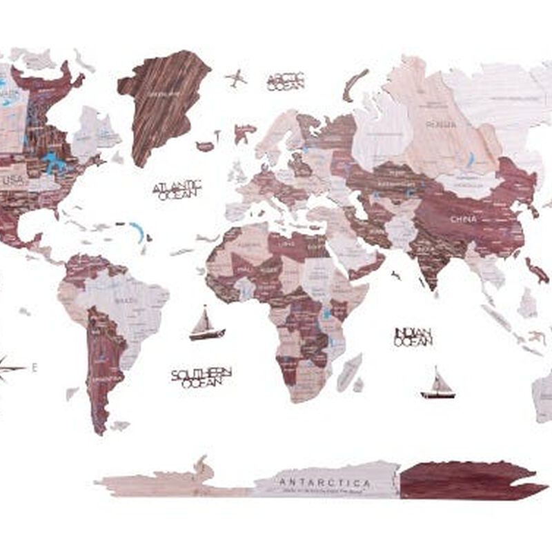 2d Wooden World Map Cappuccino L ENJOY THE WOOD-image 1