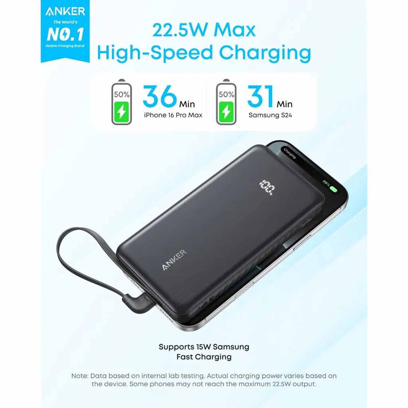 ANKER Zolo Powerbank 10000mah 22.5w Built-in Usb-c 110d A110DH11-image 2