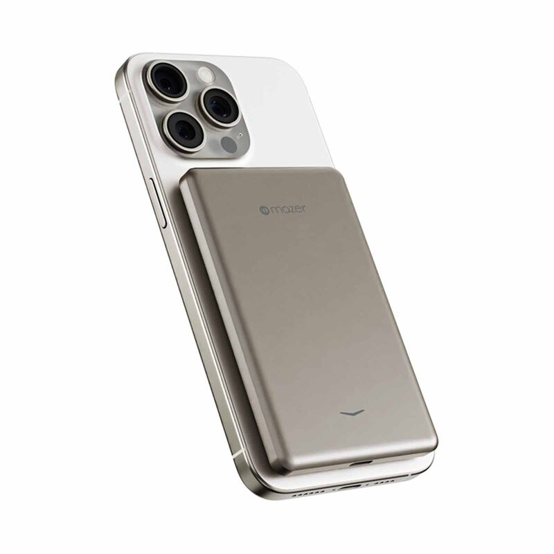 MAZER Qi2 Compatible 15w 5000mah, Usb-c Pd20w, Ultra Slim Power Bank-titanium M-MAGAIR19-TN-image 6