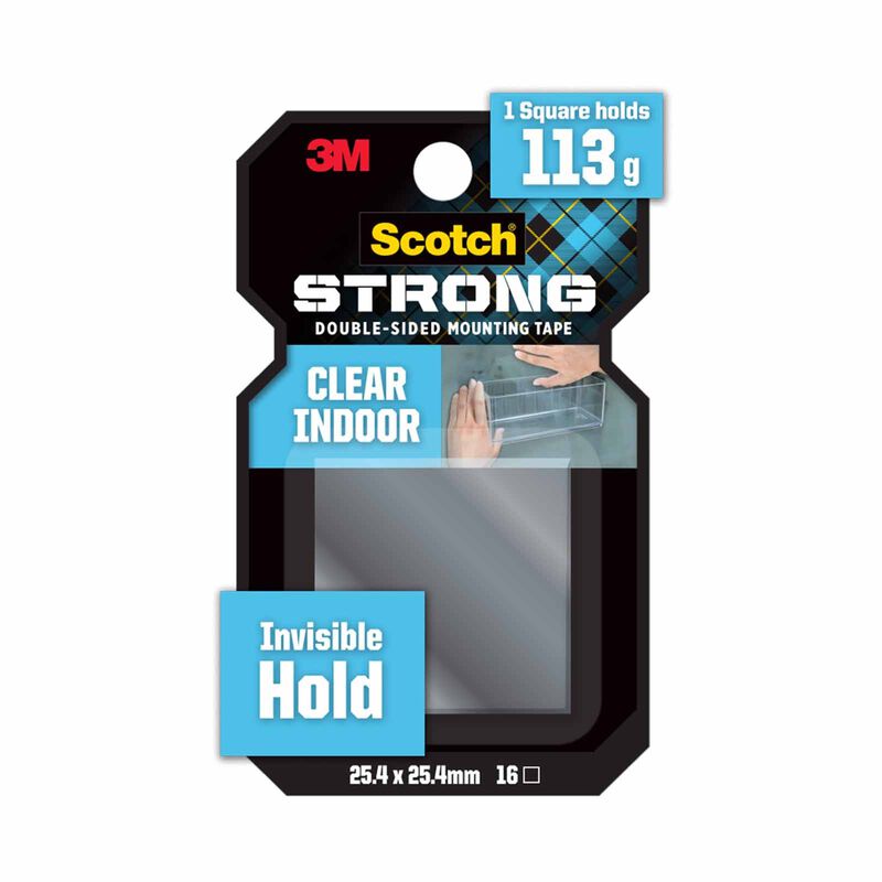 3M SCOTCH Scotch Clear Double-sided Mounting Squares 410-sq16, 25.4x25.4mm 410-SQ16-image null