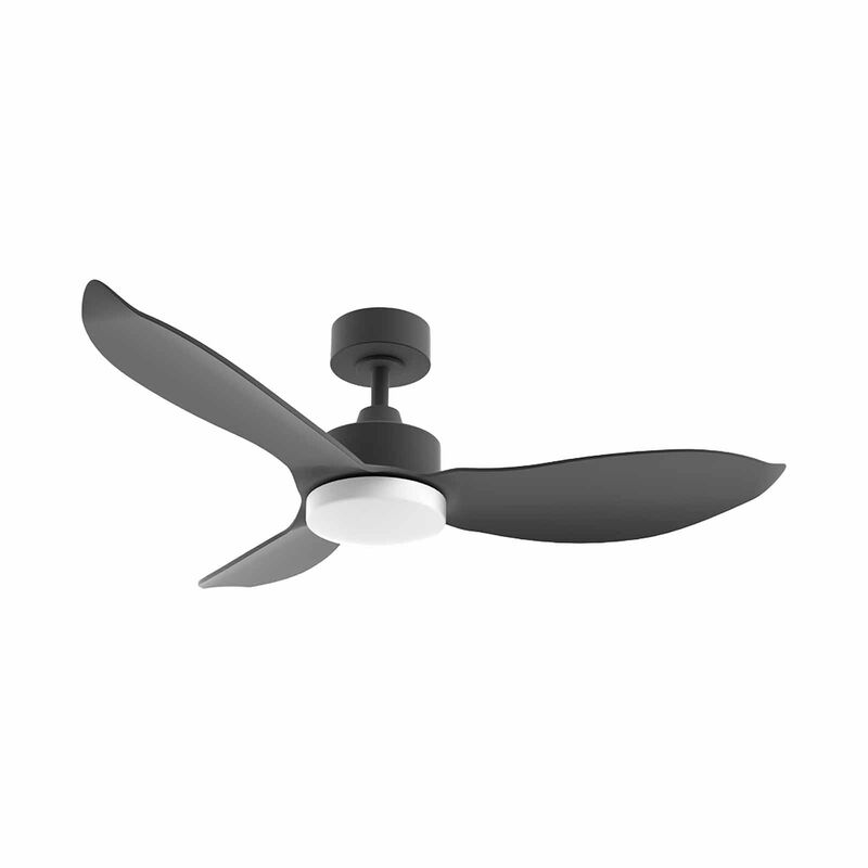 EUROPACE 46 In Dc Motor Ceiling Fan (down Rod) With Light - Black ECF46R - BLBL-image 1