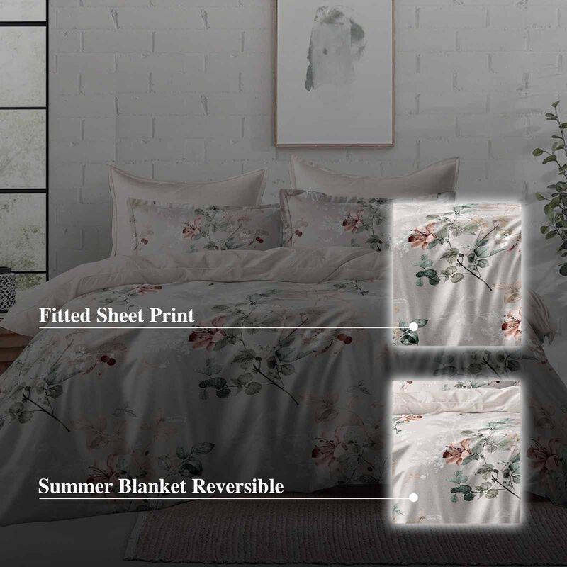 HILLCREST Hillcrest I Comfylux Printed 988tc I Red Whisper Single Fitted Sheet ( Oe ) 7467 - A I S I FS I NEWDAWN-image 2