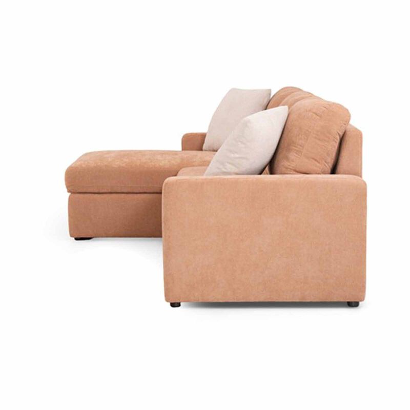 MUZE L Shaped Storage (fab) Left Cat A Light Brown Fabric Sofa HARPER-image 4