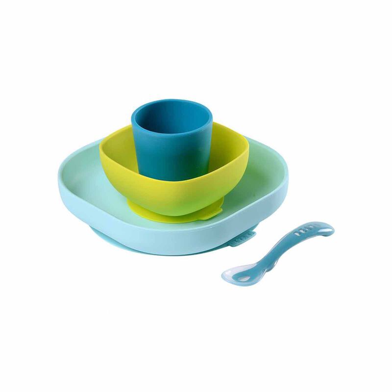 BEABA Suction Meal Set - Blue (online) SILICONE-image 3