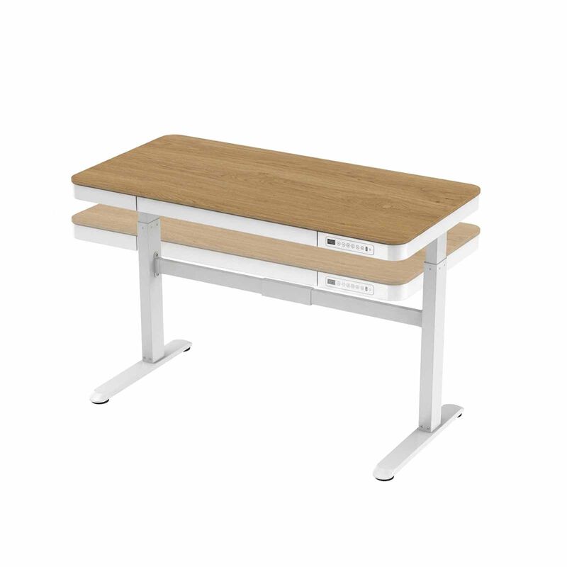 Height Adjustable Desk (oak+white) ARCHITECT-image 4