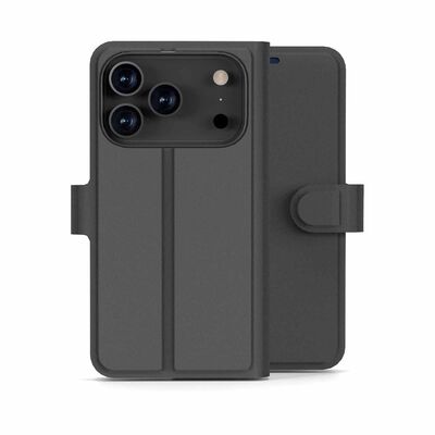 N.BRANDZ Folio Leather Wallet Case For Iphone 17 Pro-black N-FOLIO-IP17P-BK