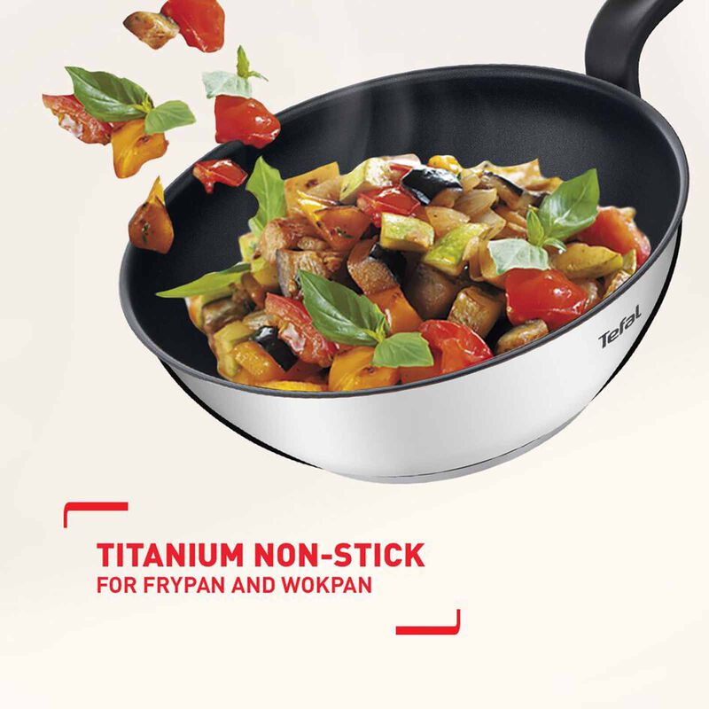 TEFAL Primary Stainless Steel Wok Pan 28cm E30919-image 4