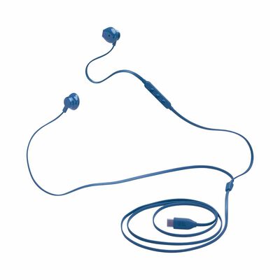 JBL Wired Hi-res Earbud Headphones TUNE 305C USB-C BLUE