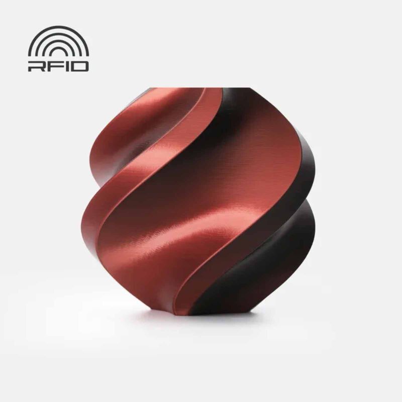 BAMBU LAB Pla Silk - Velvet Eclipse (black-red) - With Reusable Spool BAM-A05-T5-1.75-1000-SPL-image null