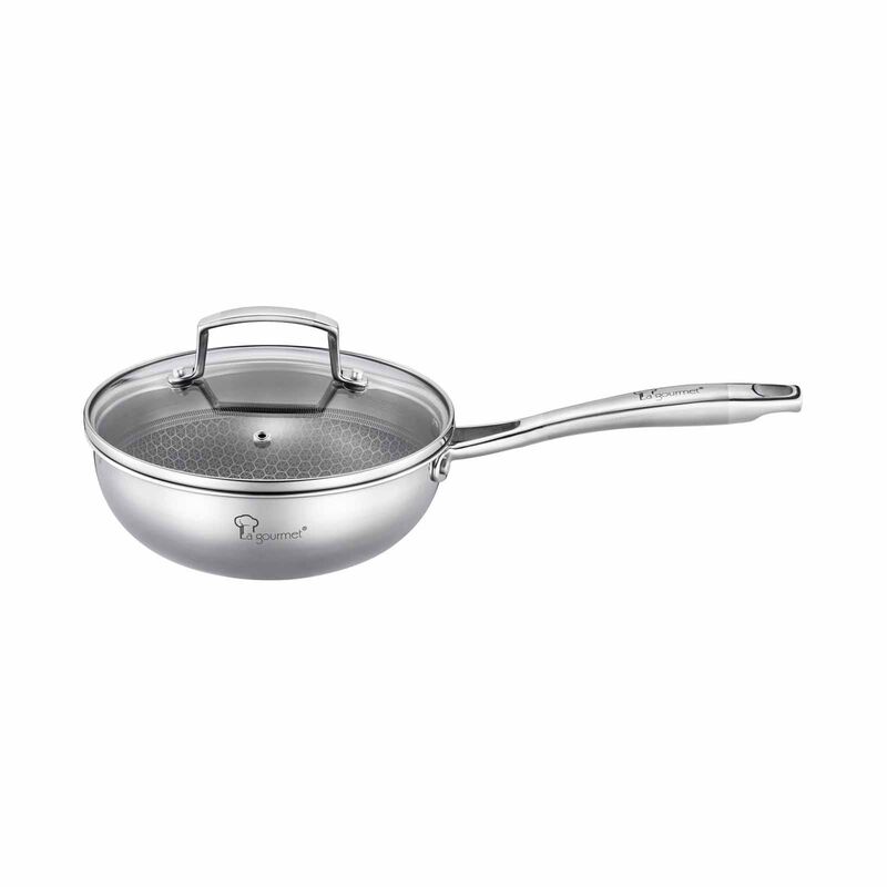 LA GOURMET Galactic Honeycomb 20cm Wok With Glass Lid (induction) LGGC417732-image 1