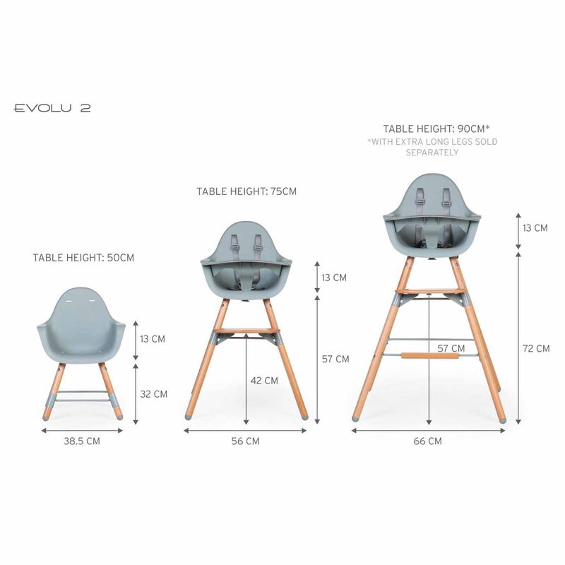CHILDHOME High Chair - Natural Mint (online) EVOLU 2-image 3