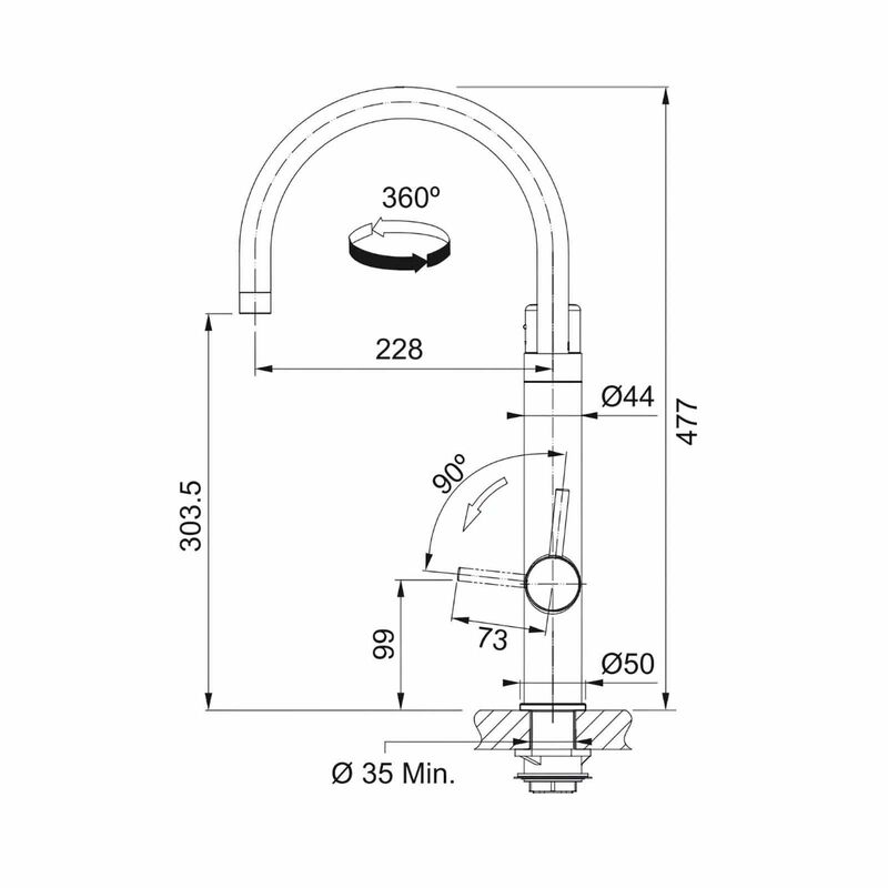 FRANKE Franke Tap Vital Capsule Filter Tap J-spout Chrome & Gun Metal Vital 218 - Exclude Installation VITAL 218-image 4