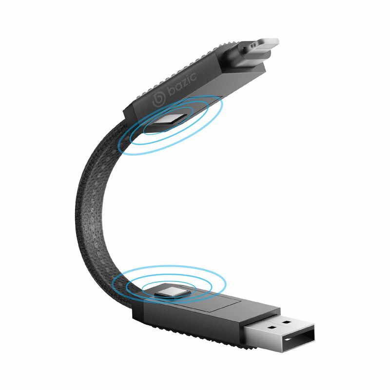 BAZIC Gocharge Alucable, 4 In 1 Aluminium Charging Cable With Usb A/c Input And Usb C/lightning Output. CBL-GC4N1-BLK015-image 3