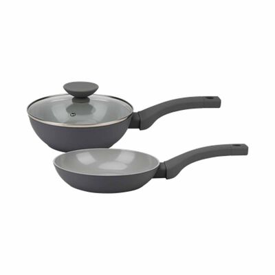 LA GOURMET Shogun Marble Kuro 3 Pcs Set (20cm Wok + Frypan) LGSNKO429964
