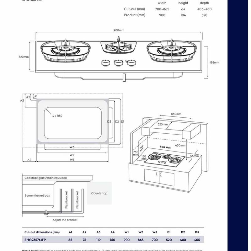 ELECTROLUX 90cm 3 Burner Gas Hob (pub) - Matte Black (exclude Installation) EHG9357MFP-image 8