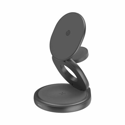 BAZIC Gomag Gyre, 360 Rotating Base 3 In 1 Wireless Charger With Apple Watch And Airpods Charging - Gun GM-GYRE360-GUN