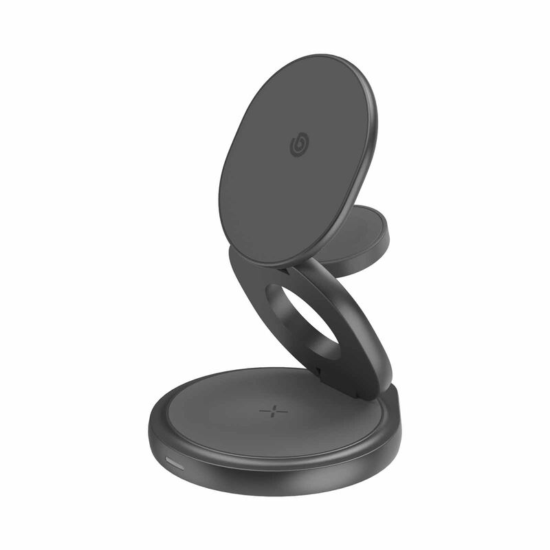 BAZIC Gomag Gyre, 360 Rotating Base 3 In 1 Wireless Charger With Apple Watch And Airpods Charging - Gun GM-GYRE360-GUN-image 1