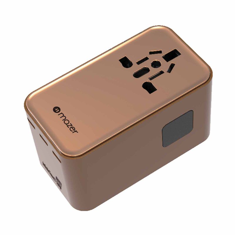 MAZER Infinitetravel Gan Pd3.1 160w 3c+1a+1ac Socket/100-240v/10a World Travel Charger-desert Titanium M-IFTRAVEL1160PD-DT-image 6