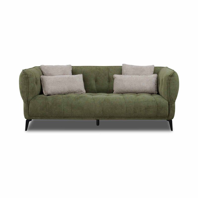 MUZE 3 Seater (fab) Cat A Green Fabric Sofa MILA-image 1