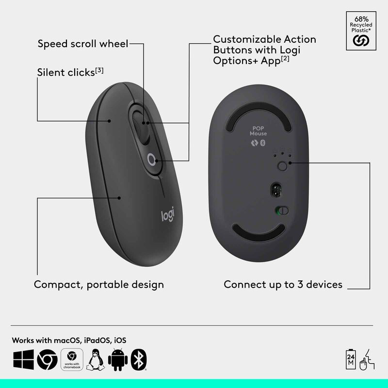 LOGITECH Pop Mouse With Emoji - Graphite 910-007401-image 13