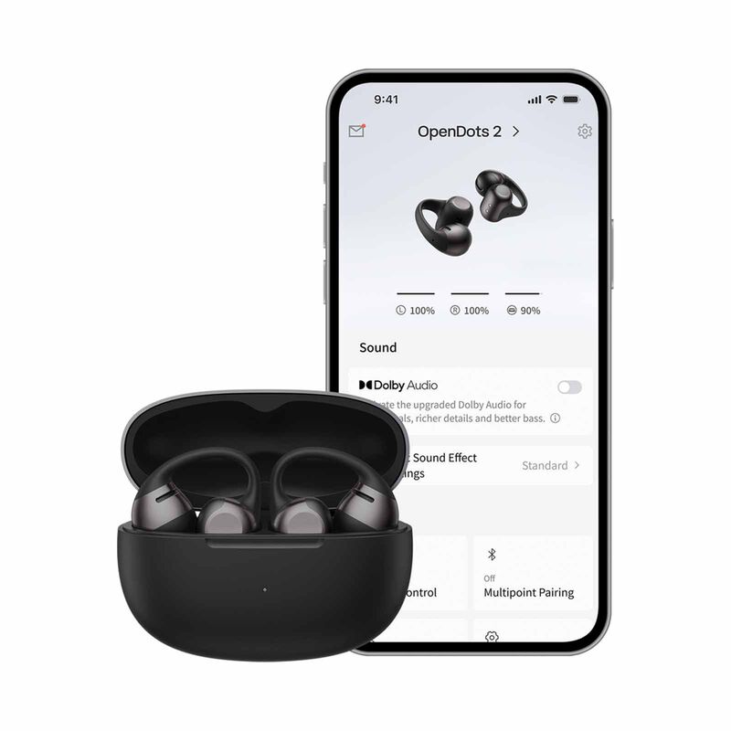 SHOKZ Opendots 2 Open-ear Clip-on Earbuds - Black E320-ST-BK-image 4
