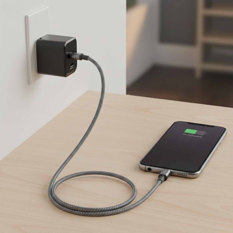 PHILIPS Sync & Charge Cable A To C - 1 Meter Max 3a Black Braided 480 Mbps DLC5030A/00-image 3