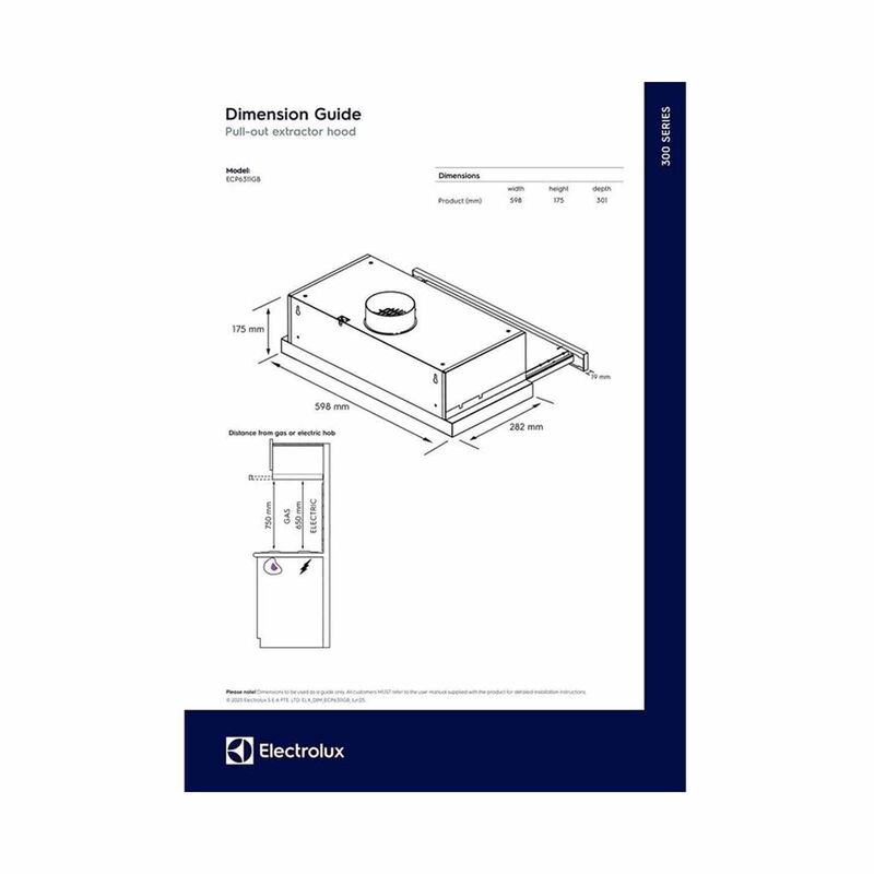 ELECTROLUX 300 Series Telescopic Hood - 60cm (exclude Installation) ECP6311GB-image 6