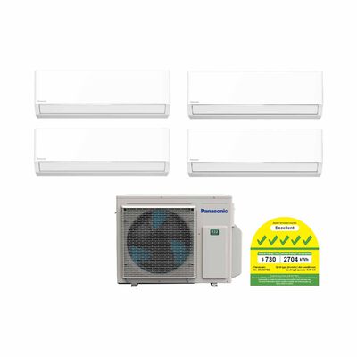 PANASONIC Panasonic 33k Condenser Bkz Series System 4 (9000btu X3, 24000btu X1) CU-4XU33YBZ +  CS-XU12BKZW X 3 /CS-XU24BKZW