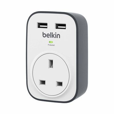 BELKIN Surgecube 1 Outlet Surge Protector With 2 Usb Ports BSV103SA