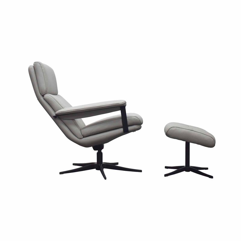 Rocker Chair (hl) Grey Half Leather CELESTE-image 3