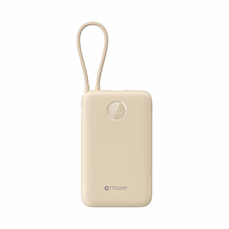 MAZER Powercharge Link 10,000mah Built-in Usb-c Cable Pd20w Power Bank-cream M-PC20LINK10V2-CM-image 1