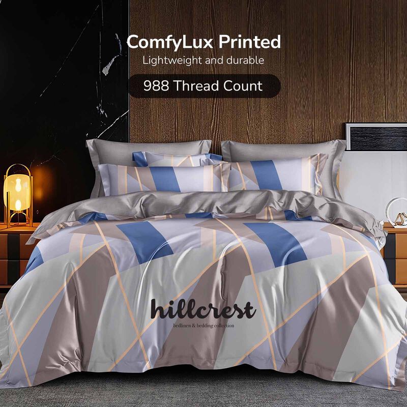 HILLCREST Hillcrest I 988tc Comfylux I Printed I Super Single Fitted Sheet Set I Mirage ( Oe ) 7468 - B I SS I FS I MIRAGE-image 1