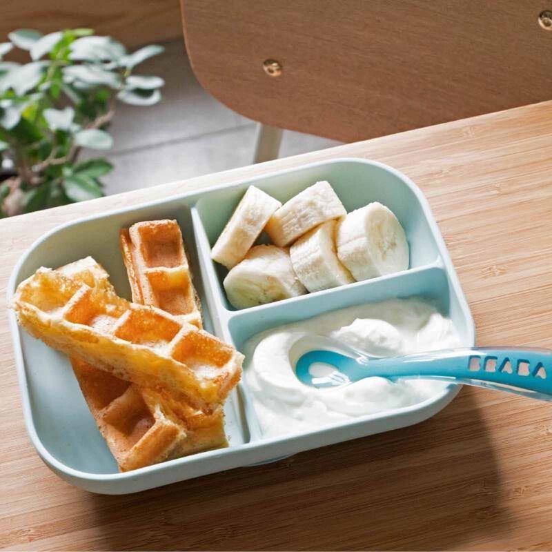 BEABA Suction Divided Plate & Spoon - Pink (online) SILICONE-image 5