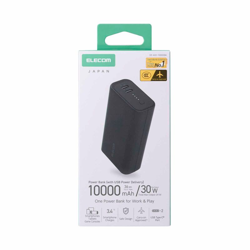 ELECOM Ccc Power Bank 10000mah 30w 2c DE-A02-10000BK-image 7