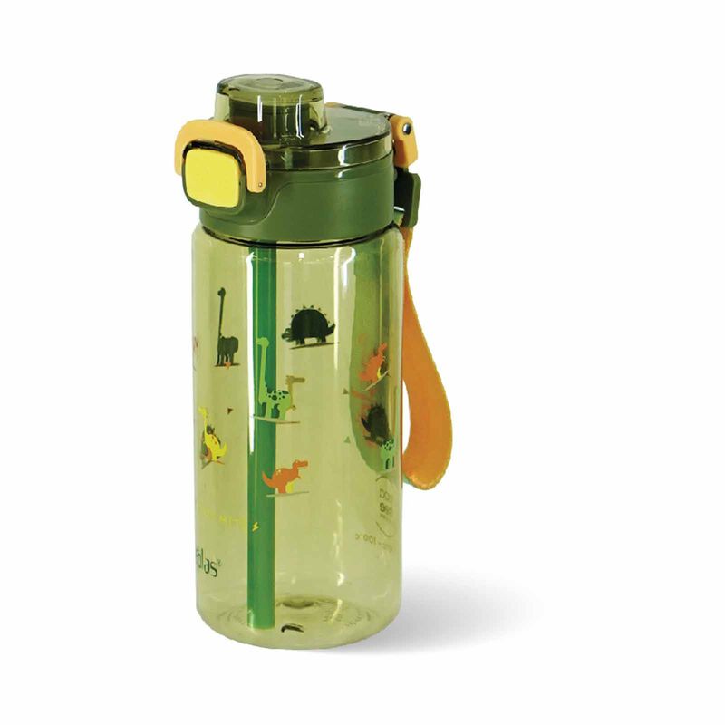 EPLAS Candy Crush One-touch Open Water Bottle With Prints (650ml) - Green/dino EGI-650-image 1