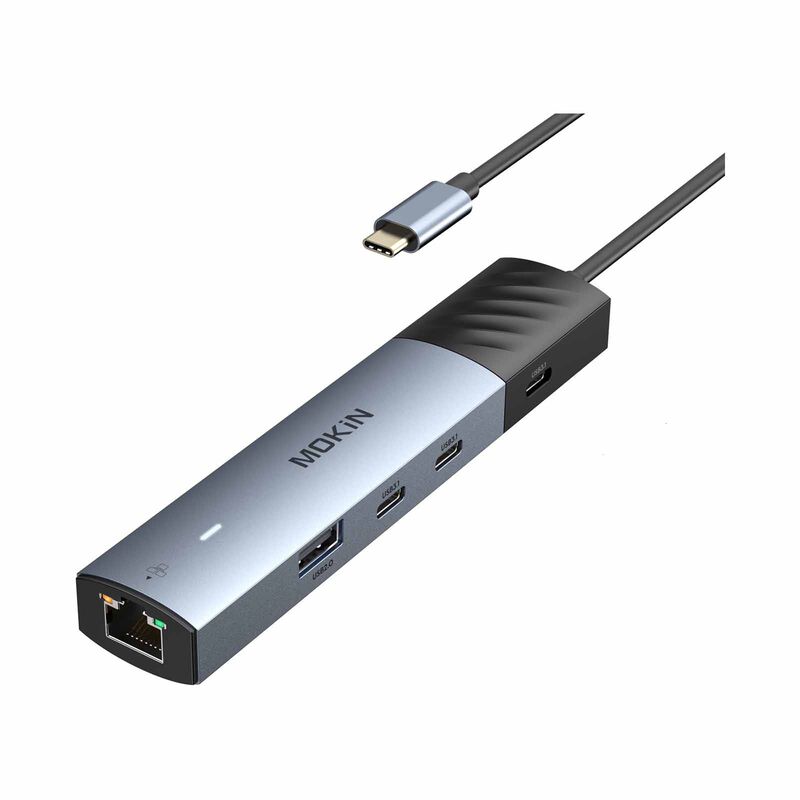 MOKIN 7 In 1 1xhdmi4k/60hz+3*usb-c 3.1+1*usb-a 2.0+1*gigabit Ethernet Rj45+usb-c Pd Charging Hub MK-MOUC6001-image 1