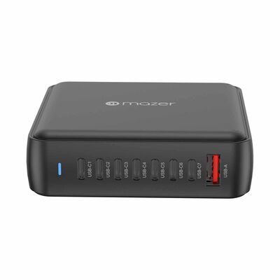 MAZER Ganprestige Uk Pd170w 8ports (7c1a) Desktop Charger With 1.5m Power Cable-black M-D170W-V5-BK