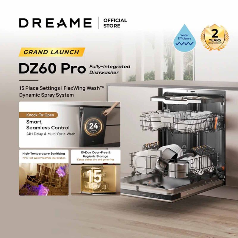 DREAME Fully Integrated Dishwasher - 15 Place Setting (exclude Installation) DZ60 PRO-image 2