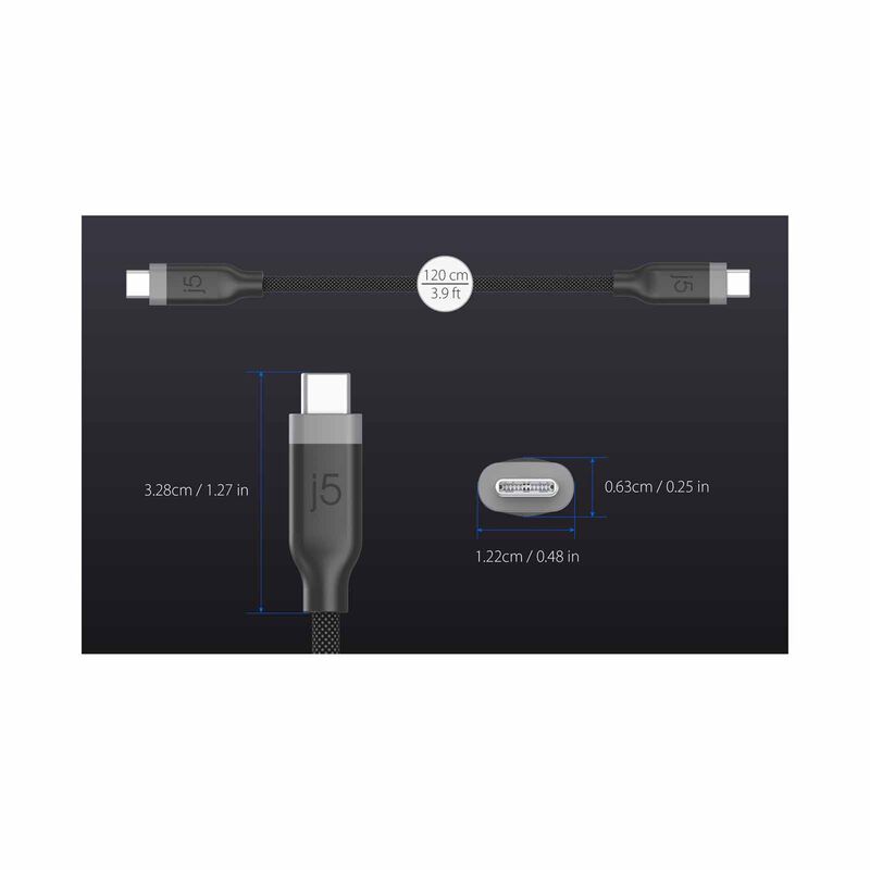 J5CREATE Usb-c 10gbps/60w Ultra Soft Double-braided Fast Charging Cable (white) JUCX19L12W-image 5