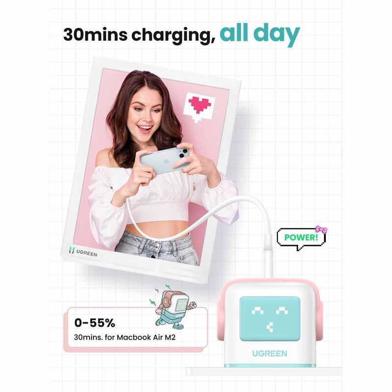 UGREEN Cd361_35857 Nexode Rg 65w Pd Gan Fast Charger Pink 35857-image 5