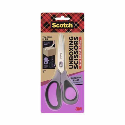 3M SCOTCH Scotch Stainless Steel Unboxing Scissors 7inch, 1487 1487