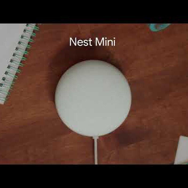 GOOGLE Bluetooth Speaker Voice Control Google Assistant NEST MINI CHALK-image 6