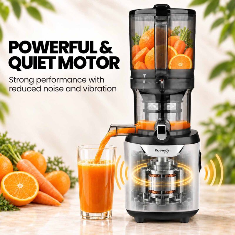 KUVINGS Slow Juicer - Matt White Silver AUTO 7 - MATT WHITE SILVER-image 2