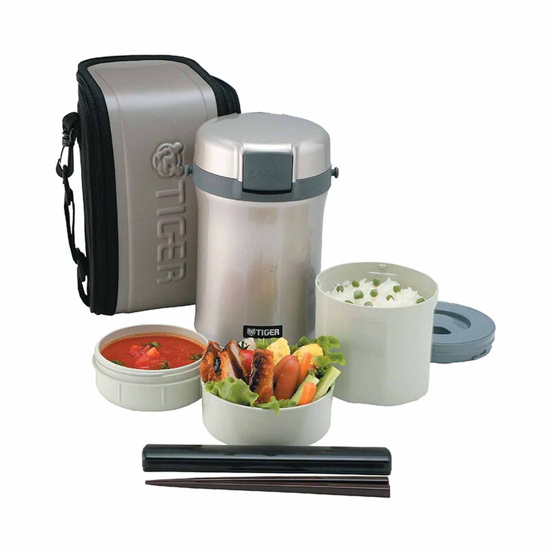 TIGER 2.0lt Lunch Box With Bag (warm Sliver) LWU-B200 (SE)-image 1