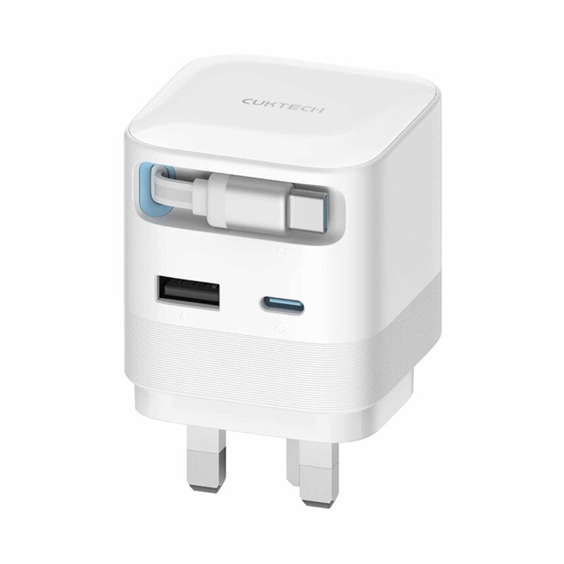 CUKTECH Charger 67w Built-in Cable - White AD653W-UK-image 1