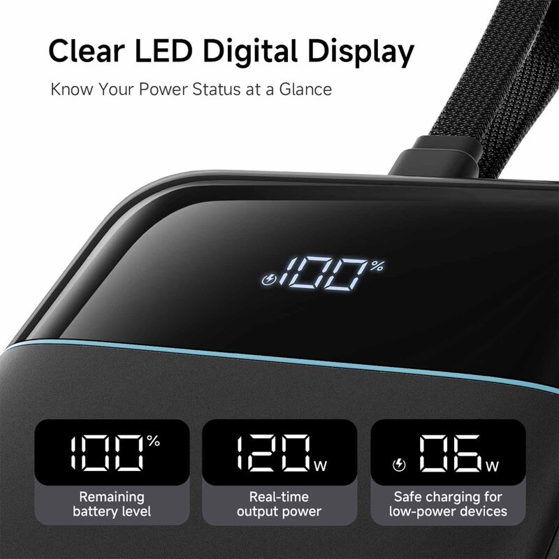 CUKTECH Powerbank 25000mah Pd 120w C Cable - Black CUKL252NCHBL-image 7